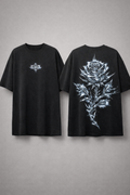 Chrome Thorn Rose Oversized Tee — Eternal Bloom