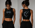 "Ma Lune et Mes Étoiles" Women's Tight Crewneck Crop Tank Top